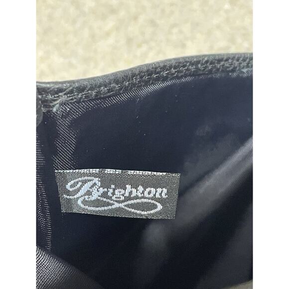 Brighton Leather Trifold Wallet Black/Brown Leather Croc Pattern-Bow Accents - Picture 13 of 13